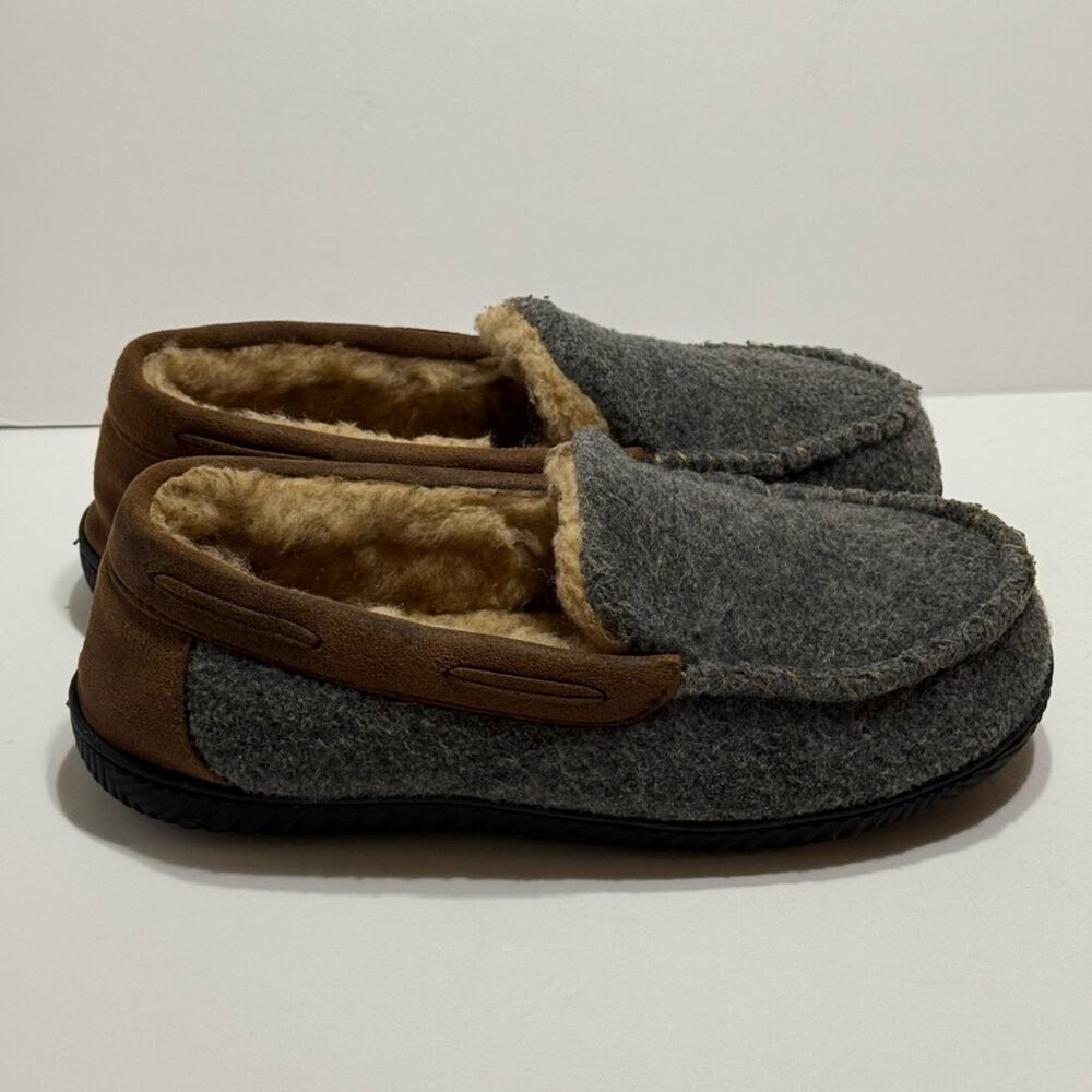 RockDove Hearthfire Brown Faux Fur Slippers Men’s Sz 10